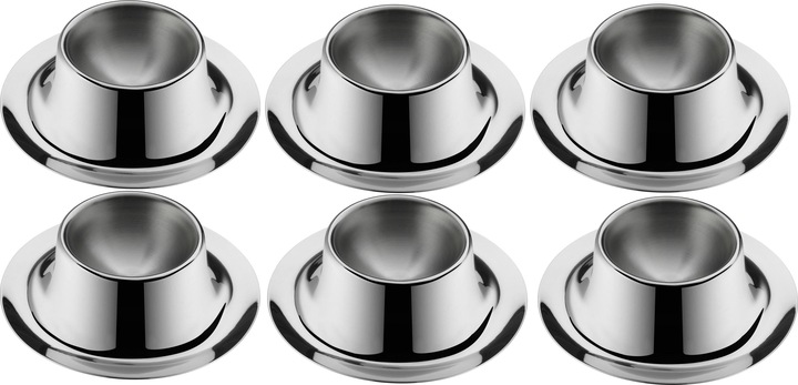 Produktbild WMF Eierbecher mit Ablage Eierhalter 6 Stück stapelbar Edelstahl poliert (6 x)