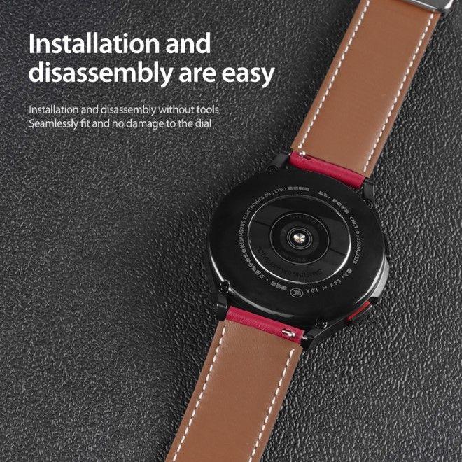 Immagine prodotto Dux Ducis Cinturino in vera pelle della serie YA (20 mm, Vera pelle, Galaxy Watch6, Ingranaggio S2 Classic, Galaxy Watch3 (41mm), Larghezza dello spigot 20 mm)