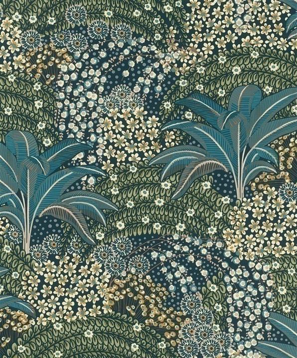Actual product image Rasch Non-woven wallpaper 464900 Salsa Floral blue green