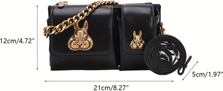 Produktbild Only-Bags.Store Retro-Dekor-Kreuztasche, trendige Ketten-Minihandtasche, Vintage-Mehrfachtaschen-Umhängetasche
