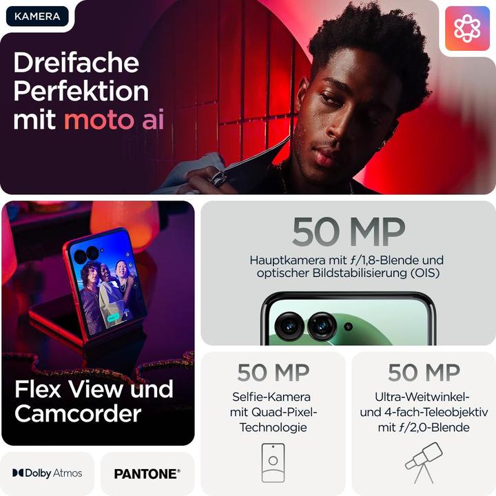Actual product image Motorola Razr 60 Ultra (512 GB, Pantone Scarab, 6.96", SIM + eSIM, 5G)