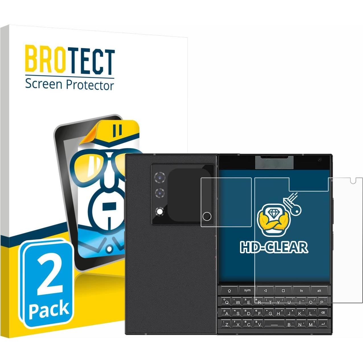 BROTECT Pellicola Trasparente (2 pz., Unihertz Titan Pocket), Pellicola protettiva smartphone, Trasparente