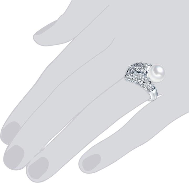 Immagine prodotto Valero Pearls Donna Argento Cubic Zirconia Perle d'acqua dolce coltivate argento - 3846 (50, 925 Argento)