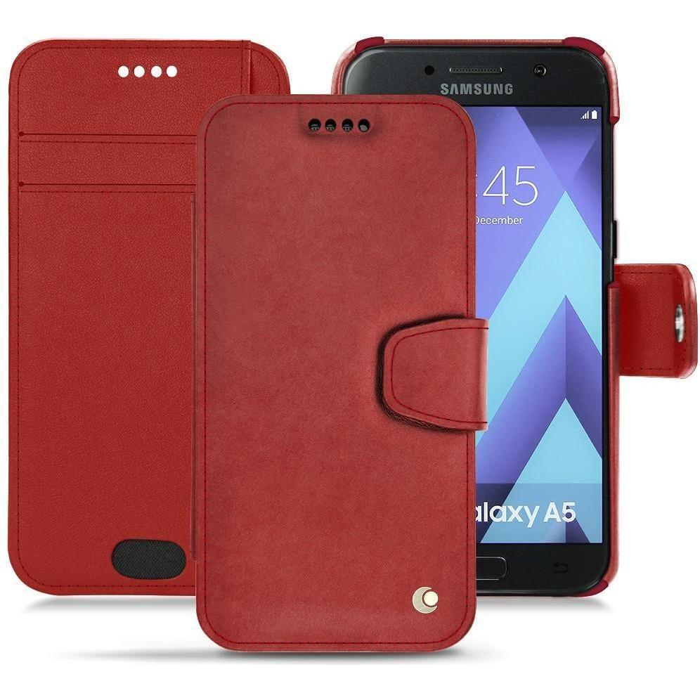 Noreve Lederschutzhülle Wallet (Samsung Galaxy A5 (2017)), Smartphone Hülle, Rot