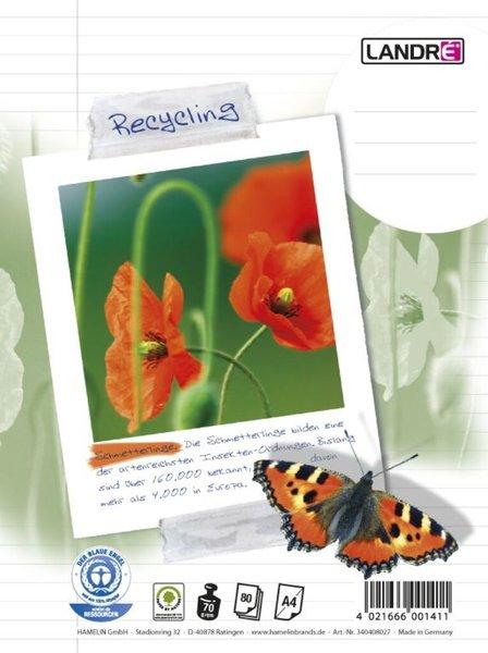 Actual product image Landré Recycling A4+ spiral notebook (A4, A4+, Lined)