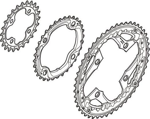Produktbild Shimano Kettenblatt Deore LX FC-T551 36 Zähne AL (36)