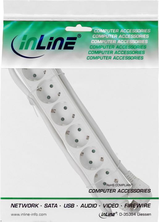 Actual product image InLine Socket strip (6 x, CEE 7/3, 1.40 m)