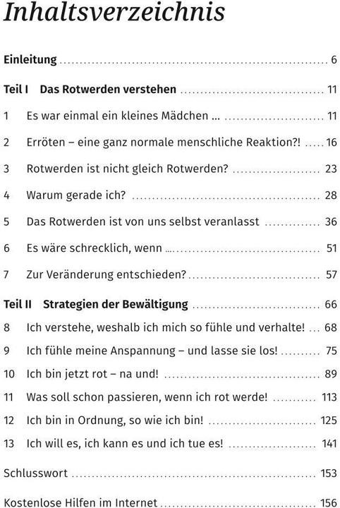Nährwerte und Zutaten Keine Angst vor dem Erröten (Deutsch, Doris Wolf, 2019)