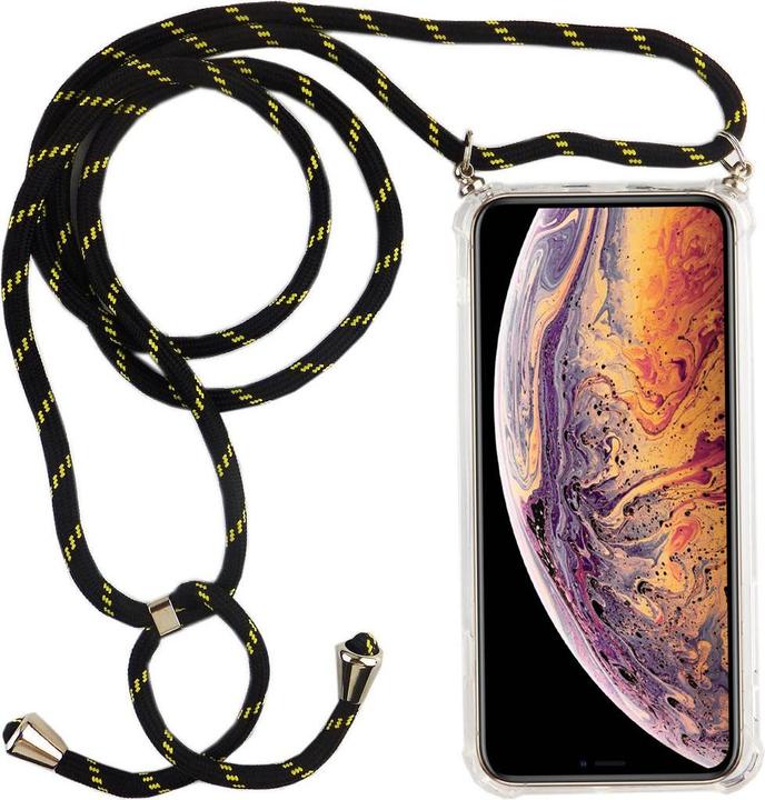 Produktbild König Design Apple iPhone XR Handykette Hülle mit Band Case zum umhängen mit Kordel Schwarz