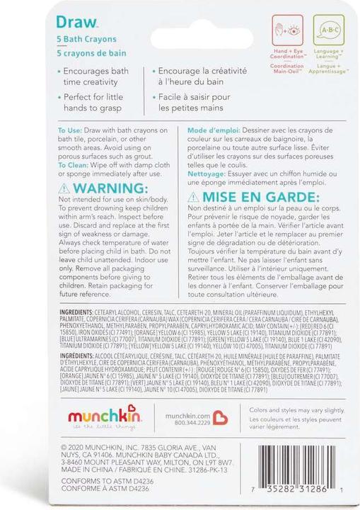 Nährwerte und Zutaten Munchkin 011690 Wachsmalstift (e)