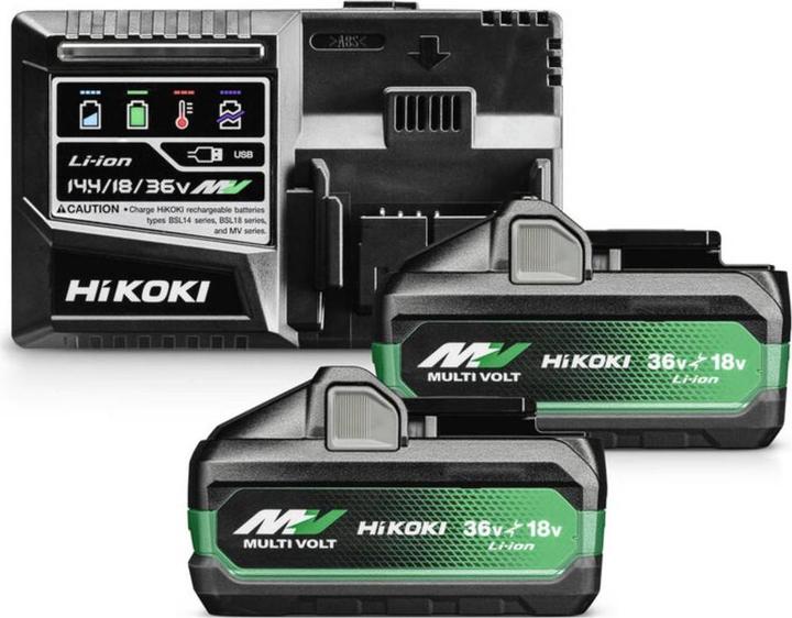 Image du produit Hikoki Zestaw startowy 18V : Accumulateur 2x4,0Ah BSL36B18X + ładowarka UC18YSL3 UC18YSL3 WJZ (18 V)