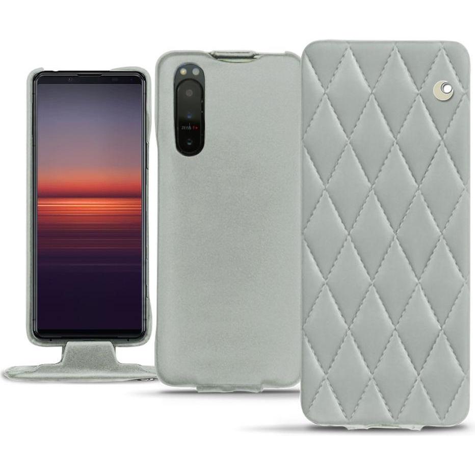 Thumbnail - Noreve Lederschutzhülle vertikal (Sony Xperia 5 II), Smartphone Hülle, Grau