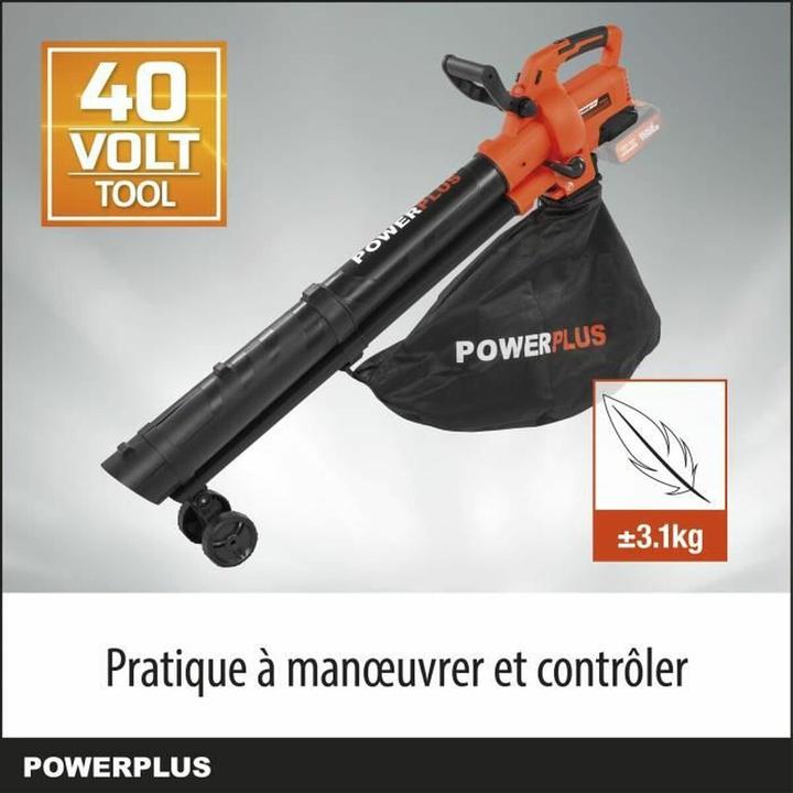 Produktbild Powerplus Dual Power Laubsauger/-bläser bürstenlos 40V - exkl. Akku und Ladegerät (Akkubetrieb, Laubbläser)