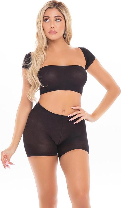 Immagine prodotto Pink Lipstick On Your Mind - Fascia con spalle e pantaloncini neri O/S (Taglia unica)