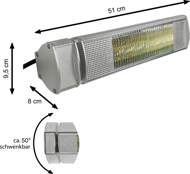 Immagine prodotto Indoba Riscaldatore radiante a parete Riscaldatore a infrarossi da 1500W (1500 W)