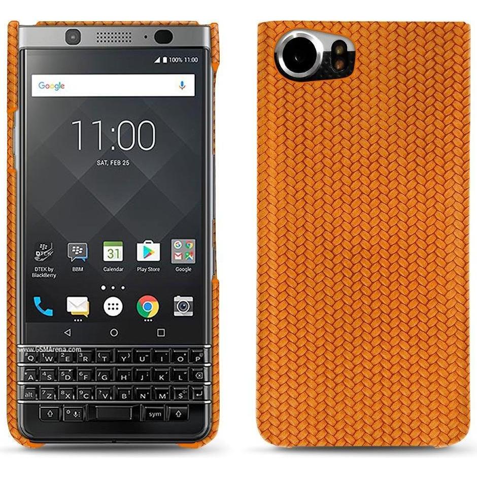 Noreve Lederschutzhülle (Blackberry KEYone), Smartphone Hülle, Orange