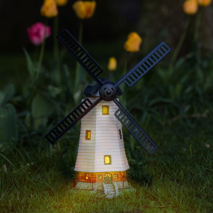 Produktbild HI 2er-Set Solar-WindmÃ¼hle mit beleuchteten Fenstern
