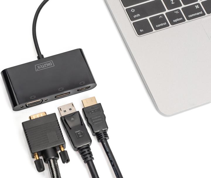 Actual product image Digitus USB Type-C to (DP, HDMI, VGA, 8.80 cm)