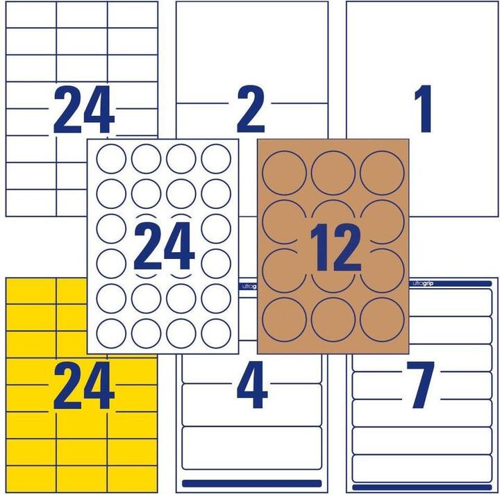 Produktbild Avery Hinweis-Etiketten Set 210 x 297 mm, Anzahl Blatt: 15 Blatt
