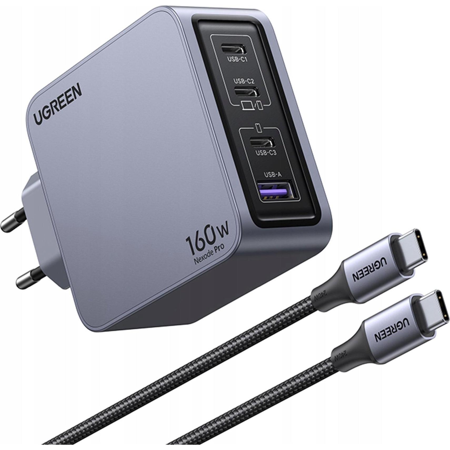 Thumbnail - Ugreen Nexode Pro (160 W), USB Ladegerät, Grau, Schwarz