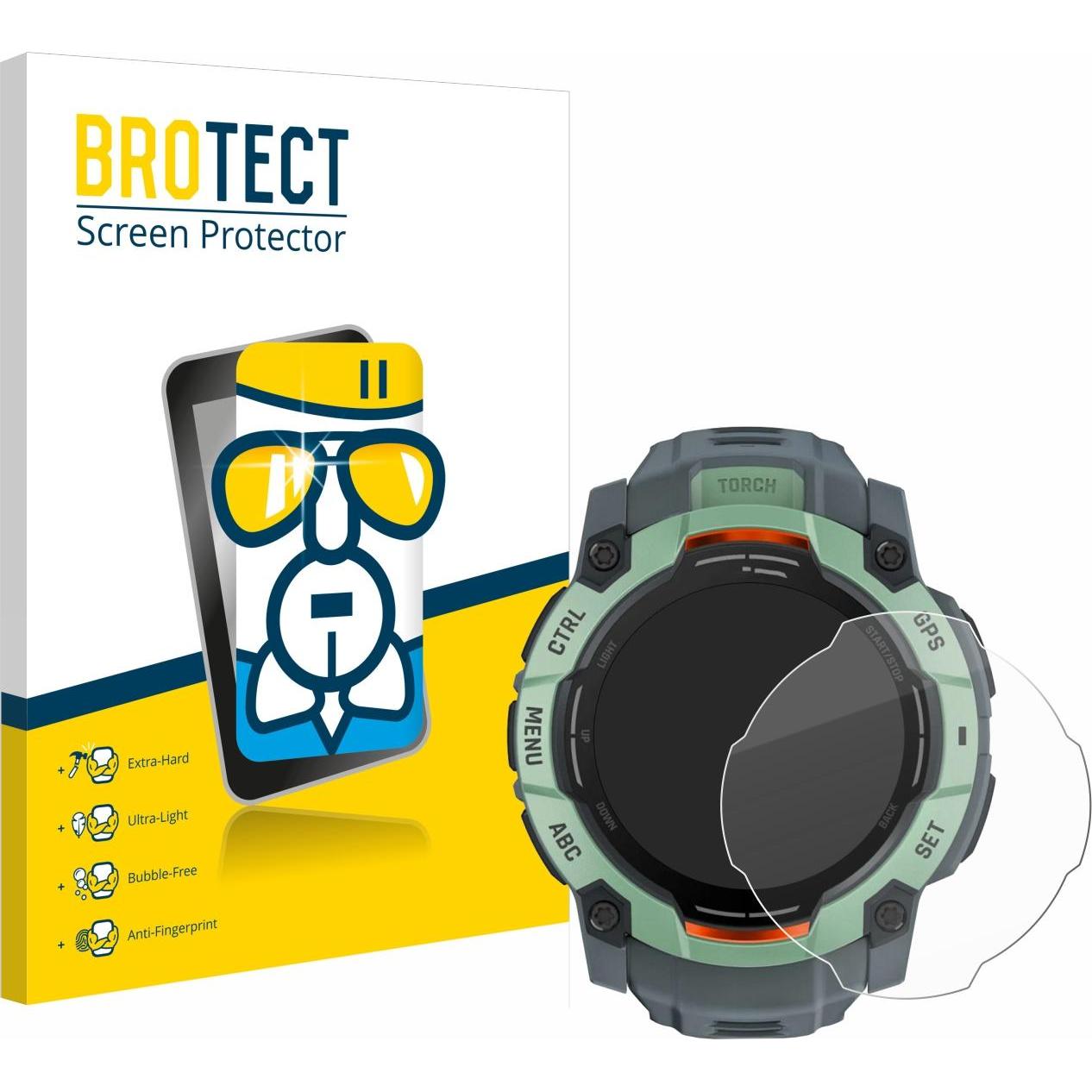 BROTECT Schutzglas Schutzfolie Displayschutz Display Schutz Glas Folie klar, Smartwatch Schutzfolie, Transparent