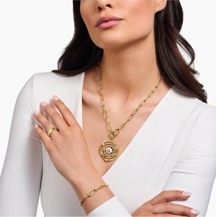 Immagine prodotto Thomas Sabo Ciondolo emisfero con pietre colorate a forma di occhio placcato oro (Smalto, Smalto/argento, Argento 925)