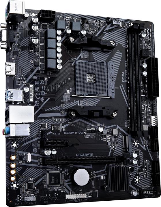 Actual product image Gigabyte MB GBT AMD AM4 A520M K V2 1.0 (AM4, AMD A520, mATX)