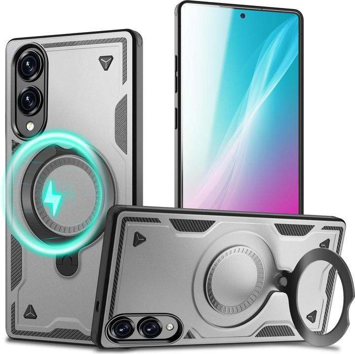 Produktbild Nalia Stormguard - Stabile Panzer Hülle mit MagSafe & 360-Grad Ringhalter - Military Cover (Samsung Galaxy S25 Edge)