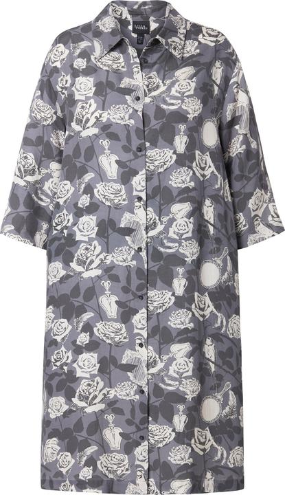 Immagine prodotto Ulla Popken Abito chemisier dal taglio svasato con tasche, colletto da camicia e maniche a 3/4 (54)