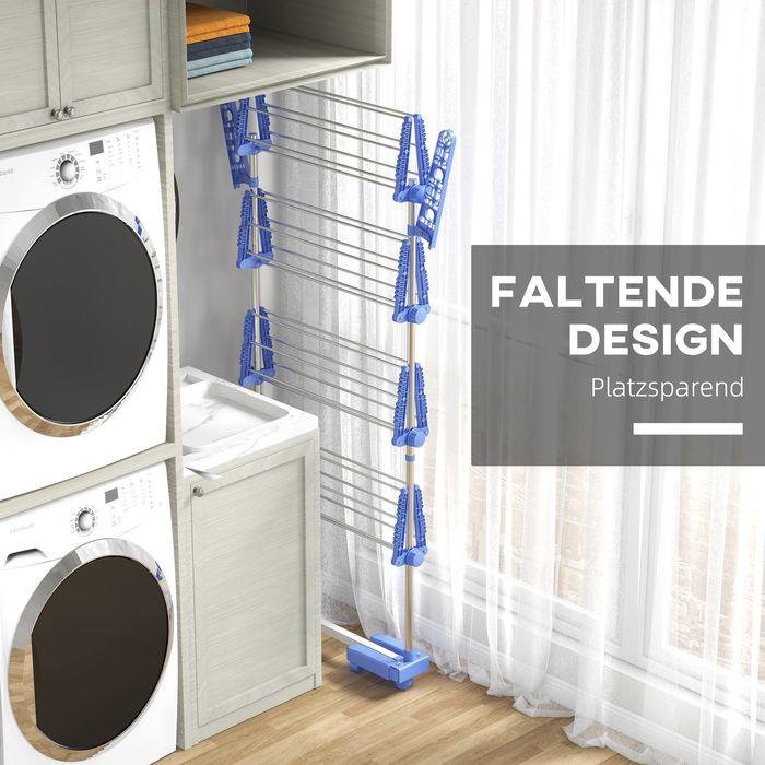 Actual product image Swisshandel24 Laundry rack with castors Tumble dryer tower, stand dryer with folding wing, laundry tower for in (0.65 m)