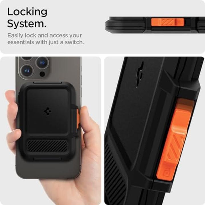Actual product image Spigen iPhone Lock Fit Wallet with MagSafe - black