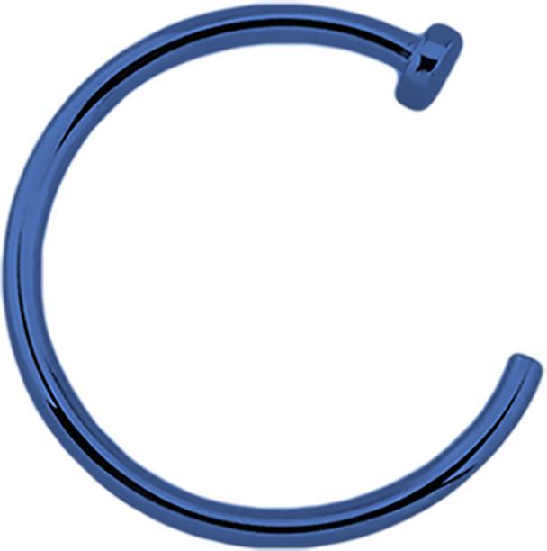 Image du produit Star Piercing Anneau de nez ouvert bleu foncé (sans laiton, Acier chirurgical 316L)