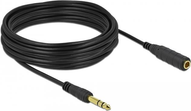 Immagine prodotto Delock Cavo di prolunga jack 6,35 mm 3 pin maschio a femmina 10 m nero (10 m, Estensione)