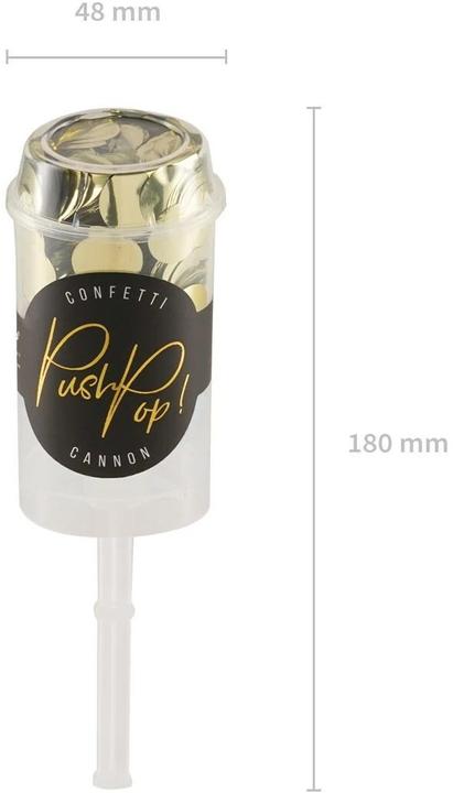 Produktbild Partydeco Konfettikanone Push-Pop 1 Stück, Gold (1 Stück)