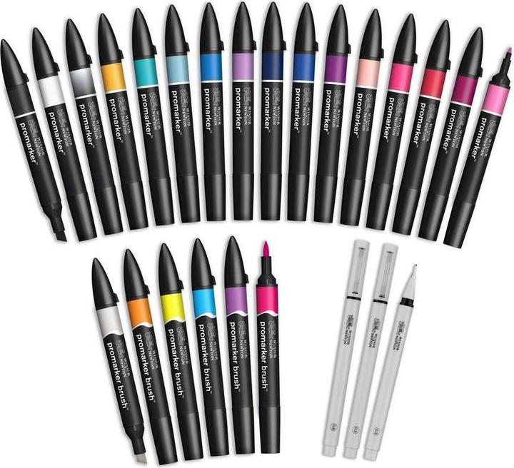 Actual product image Winsor & Newton Promarker set, Modern lettering wallet 25+1pcs (25x)