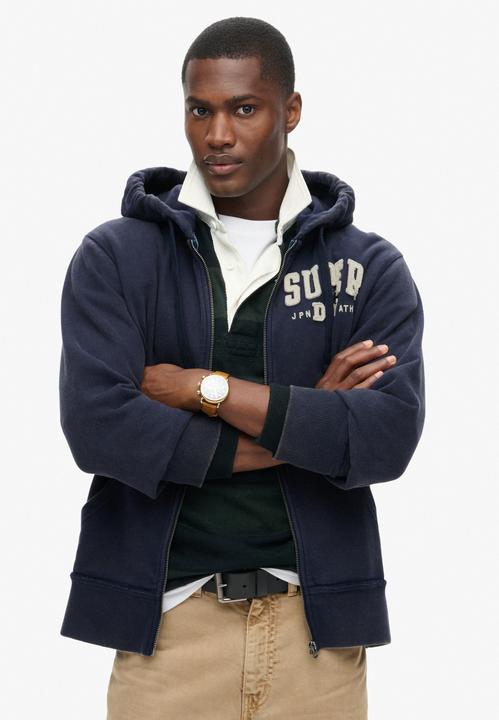 Immagine prodotto Superdry Giacca felpata Casual Vestibilità comoda Felpa con cappuccio atletica vintage con zip (L)