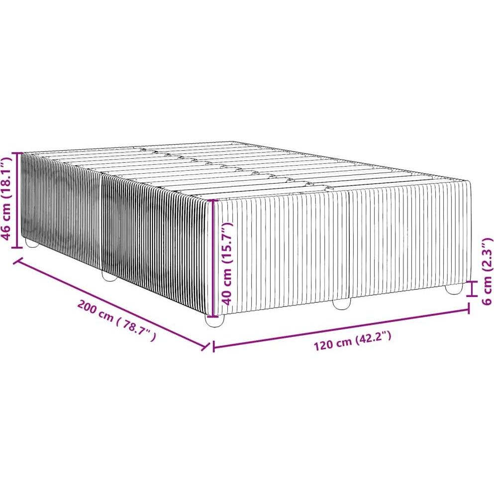 Thumbnail - VidaXL, Bett, Bettgestell Samt (120 x 200 cm)