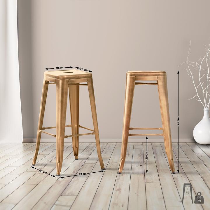 Image du produit CLP Tabouret de bar Joshua, or