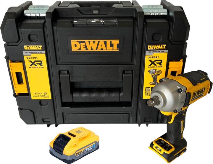 Produktbild DeWalt DCF 891 NT Akku Schlagschrauber 18 V 1084 Nm 1/2" Brushless + 1x Powerstack Akku 5,0 Ah +