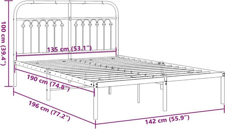 Image du produit vidaXL Bettgestell (135 x 190 cm)