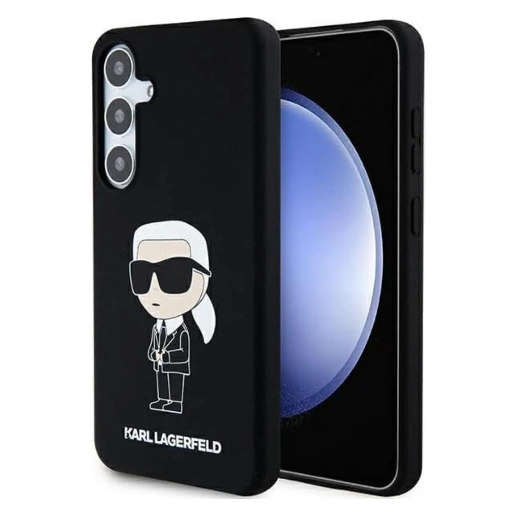 Karl Lagerfeld Klhcssnikbck S921 Hardcase Czarny/black Silicone Ikonik (Samsung Galaxy S24), Smartphone Hülle, Schwarz