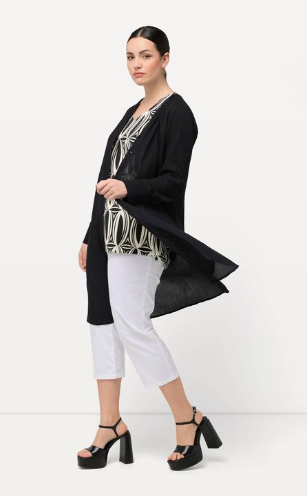 Produktbild Ulla Popken Longbluse, Struktur, A-Linie, Tunika-Ausschnitt, Langarm (54)