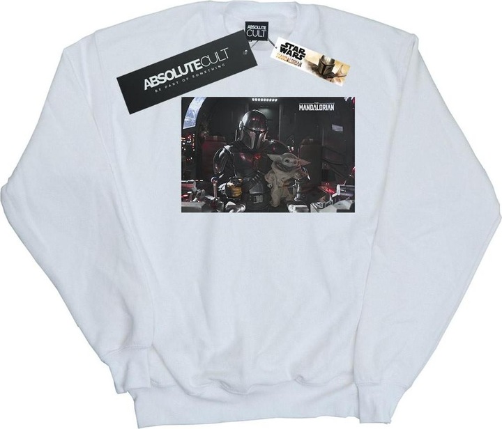 Actual product image Star Wars Mens The Mandalorian Mando And Co-Pilot Sweatshirt (S)