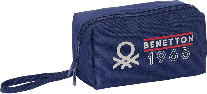 Benetton Schulmäppchen Varsity Grau Marineblau 22 x 10 x 10 cm