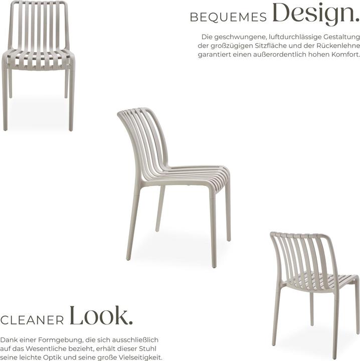 Actual product image tectake Garden chairs Alcudia, weatherproof, stackable