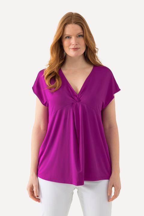 Produktbild Ulla Popken Slinkyshirt, Knoten, Classic, V-Ausschnitt, ärmellos (46, 48)