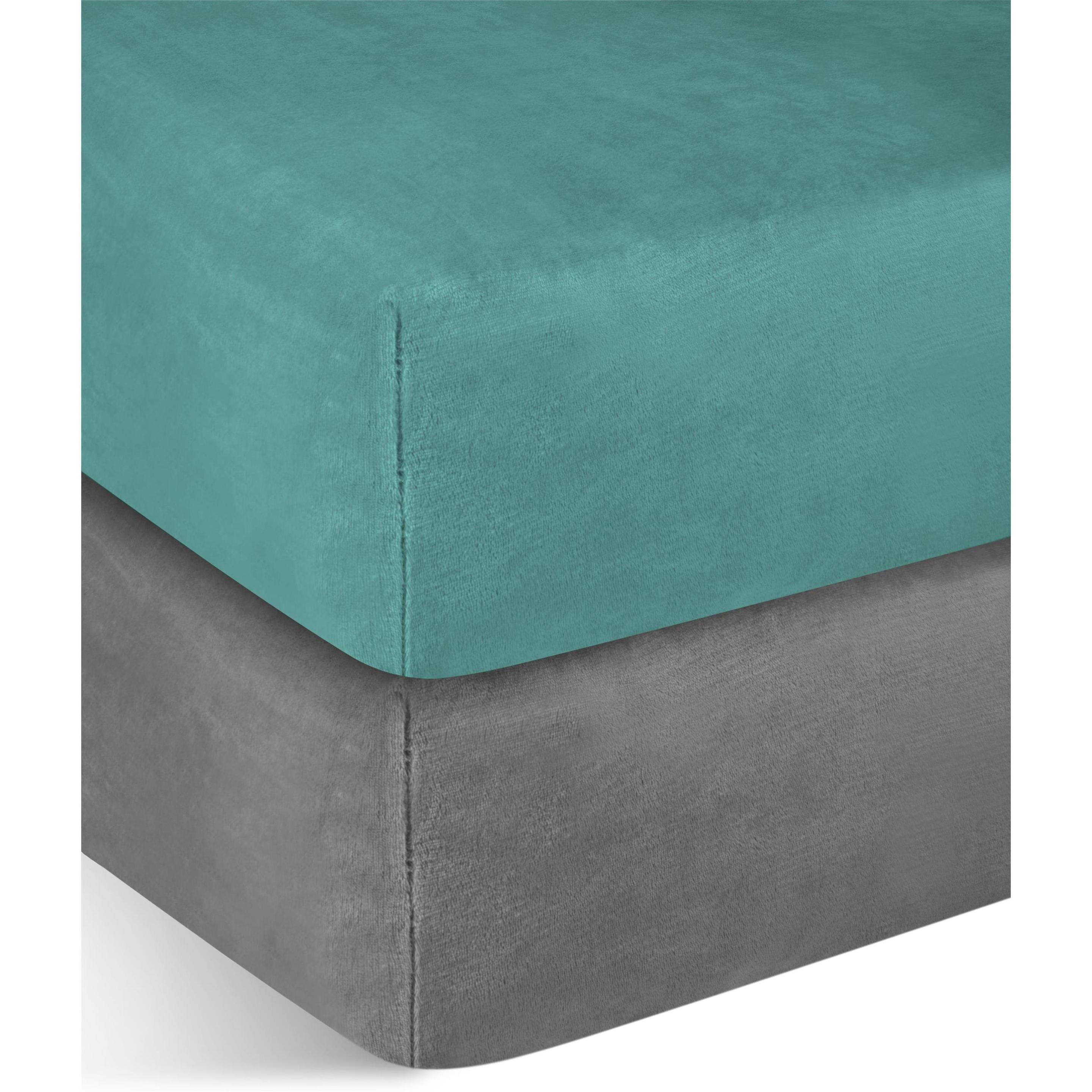 Aspero, Fixleintuch, 2 Flanell-Spannbettlaken PERPIGNAN (90 x 200 cm)