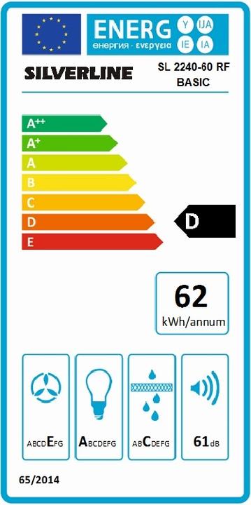 Etichetta energetica Silverline SL 2240-60RF (Cappuccio)