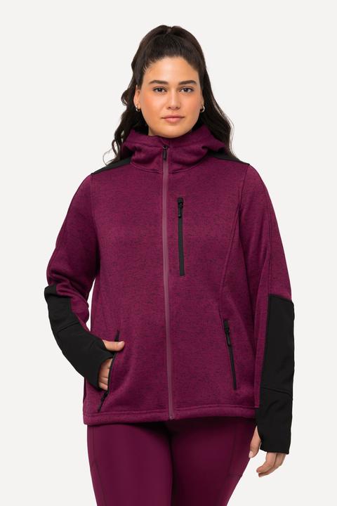 Produktbild Ulla Popken Fleecejacke, Reflektordruck, Kapuze, Daumenloch (50, 52)