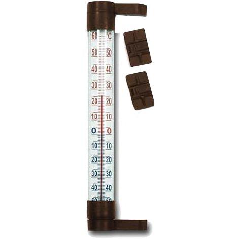 Terdens TERMOMETRO ZAOKIENNY 19,5 cm BRĄZOWY, Termometro + Igrometro
